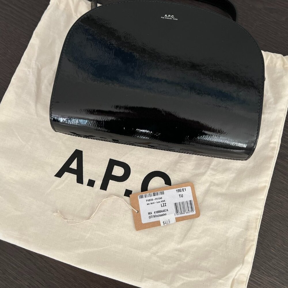 A.P.C. Black Patent Leather Crossbody Bag - Picture 7 of 7